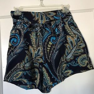 Paisley high waisted loose shorts